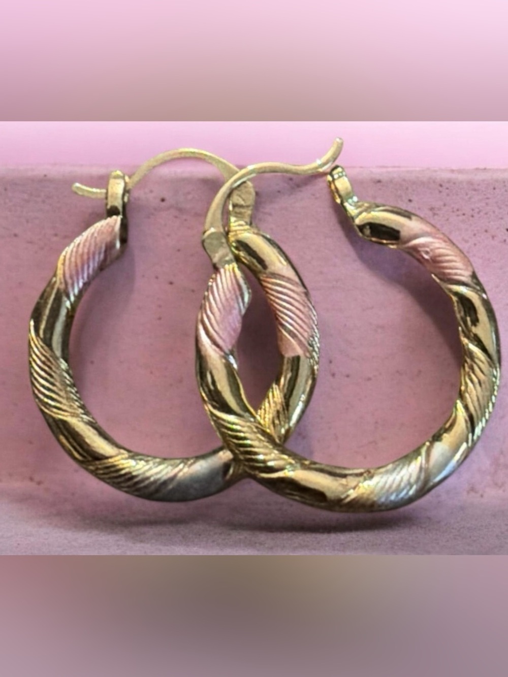 Gold-Tone Textured Hoop Earrings